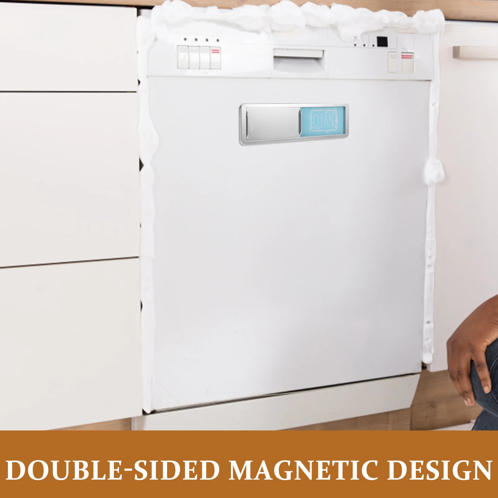 

Double Sided Magnetic Refrigerator Sign Clean Dirty Indicator for Dishwasher Fridge Metal Surfaces Home Kitchen Decor