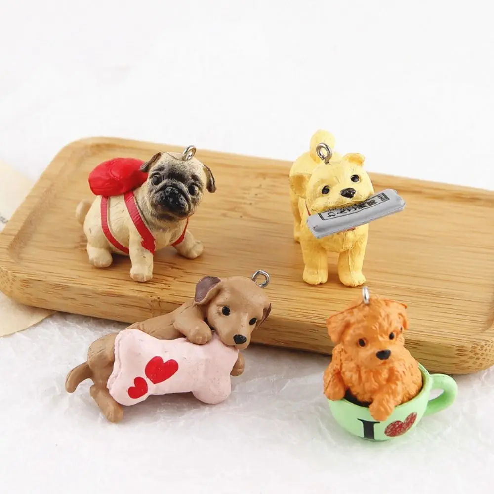 Cartoon Puppy Keychain Pet Dog Shape Key Chain Pendant Bag Ornament Holiday Car Key Holder Gift