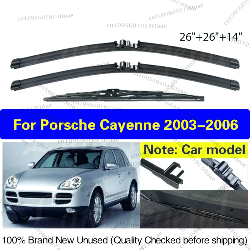 

For Porsche Cayenne 2003 2004 2005 2006 Wiper Front Rear Wiper Blades Windshield Windscreen Rain Brush 26"26"14" Car Accessories