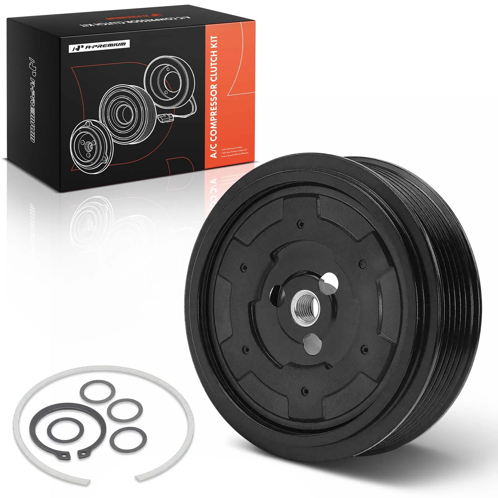 A-Premium AC Compressor Clutch Kit with 6-Groove Pulley for Volkswagen Jetta 2006-2009 Passat 2006-2010 Golf 2006 Tiguan Audi A4