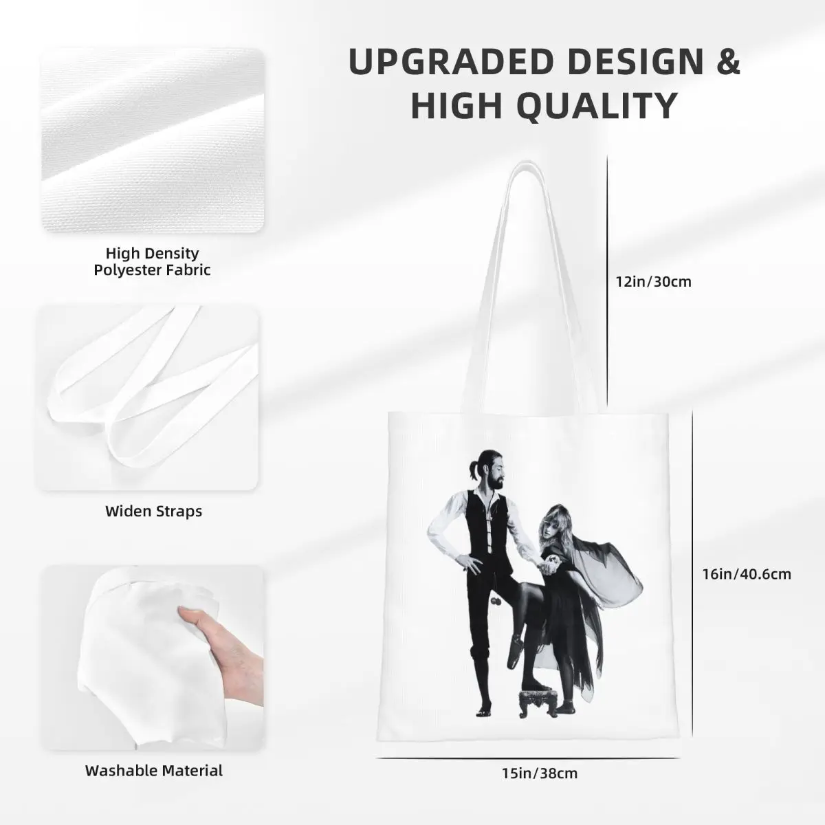 FLEETWOOD MAC Rumors Borse per la spesa Tela pieghevole La borsa a tracolla Borsa da viaggio per ragazze