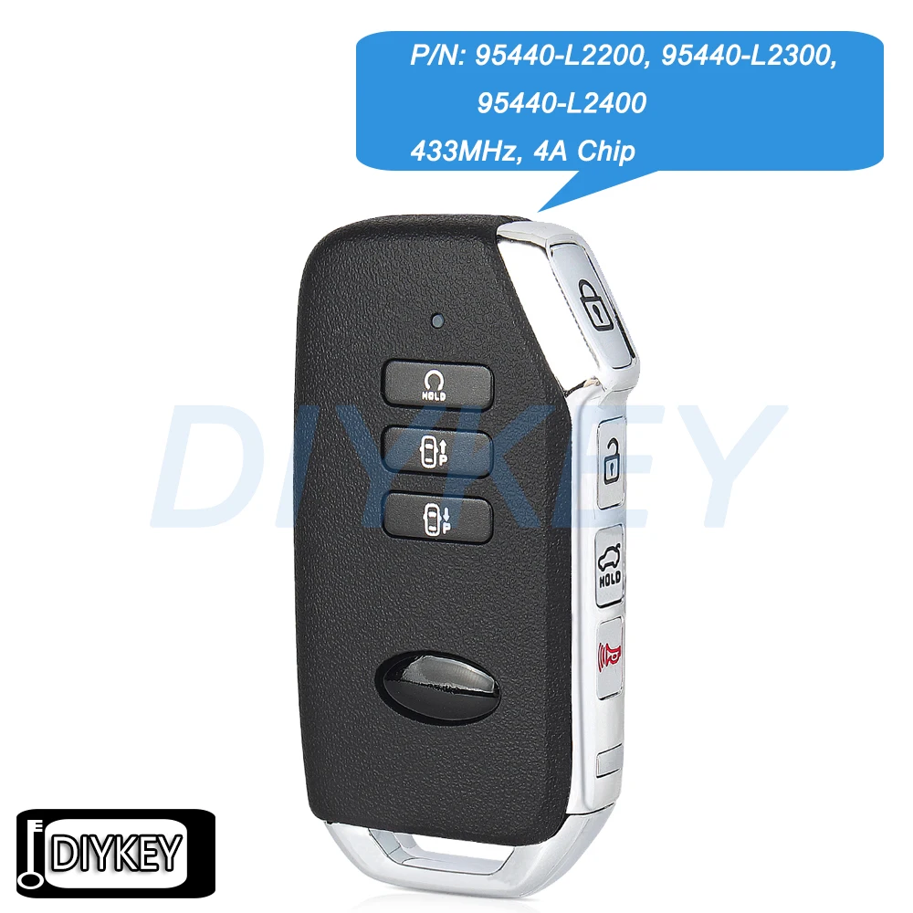 

3+4 7 Buttons Smart Remote Car Key Fob 433MHz 4A Chip for Kia K5 2021 2022 2023 2024 P/N: 95440-L2200, 95440-L2300, 95440-L2400