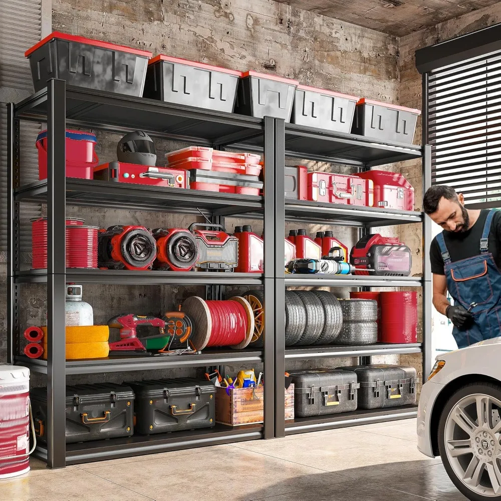 Heavy Duty Garage Shelving 2000LBS 5-Tier Adjustable Metal Storage Shelves for Garage Basement - Steel Rack ，Customized