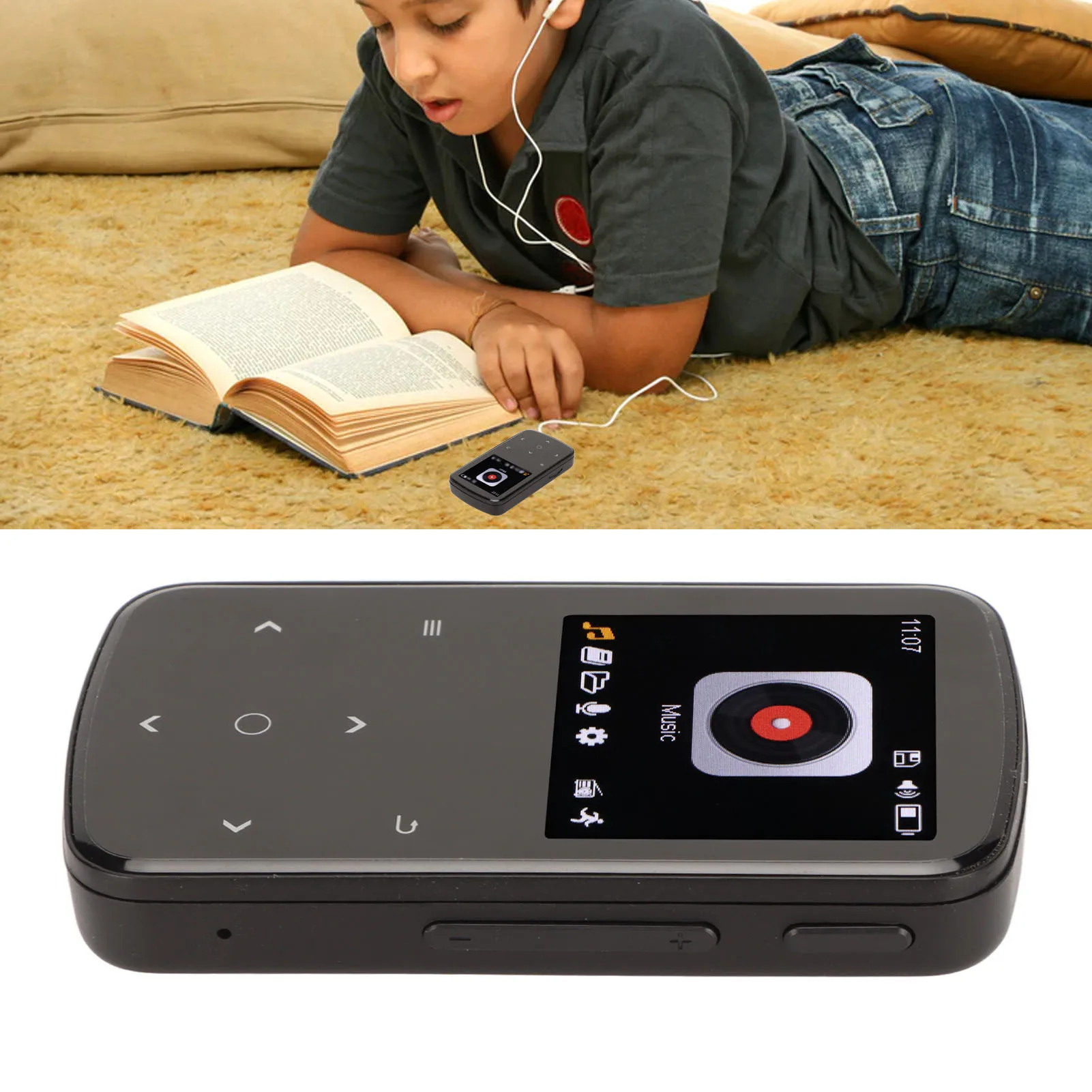 MP3 Music Player M9 Bluetooth Sports MP3 Player Multifunction Smart Touch Control HiFi Lossless Sound Mini Back Clip MP3 Player