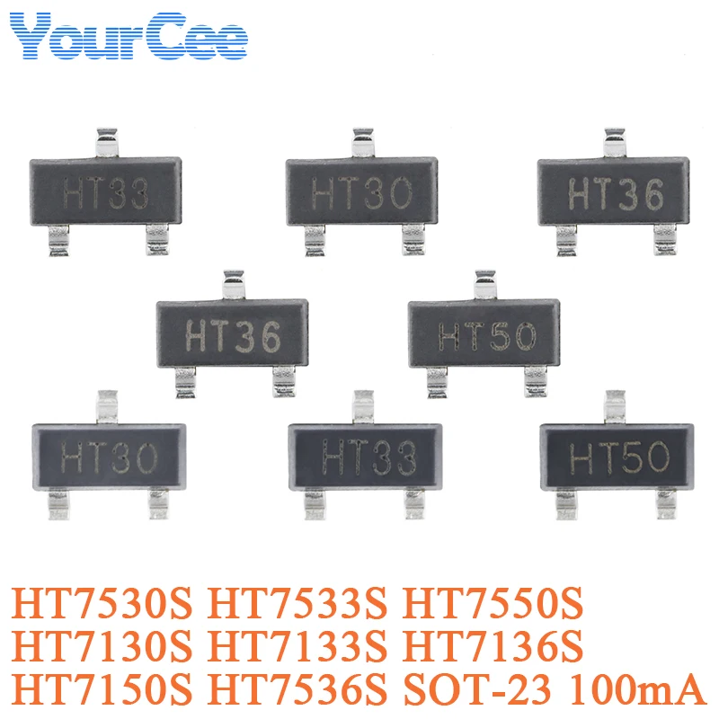 100PCS/20PCS HT7550S HT7533S HT7530S HT50 HT33 HT30 SOT-23 Low Dropout Linear Regulator HT7130S HT7133S HT7136S HT7150S HT7536S