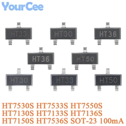20PCS HT7550S HT7533S HT7530S HT50 HT33 HT30 SOT-23 Low Dropout Linear Regulator LDO HT7130S HT7133S HT7136S HT7150S HT7536S