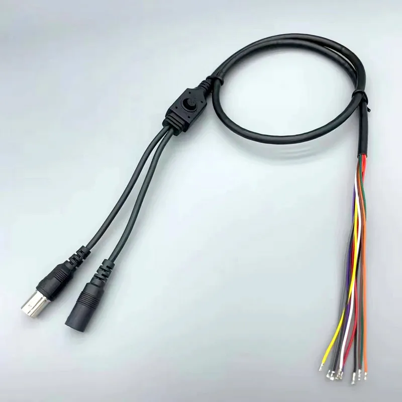 1.5T 11Pin wideo bnc DC12V zasilanie OSD sterowanie kabel pigtailowy analogowa kamera przemysłowa płyta modułu przycisk menu koniec kabla, czarny, biały