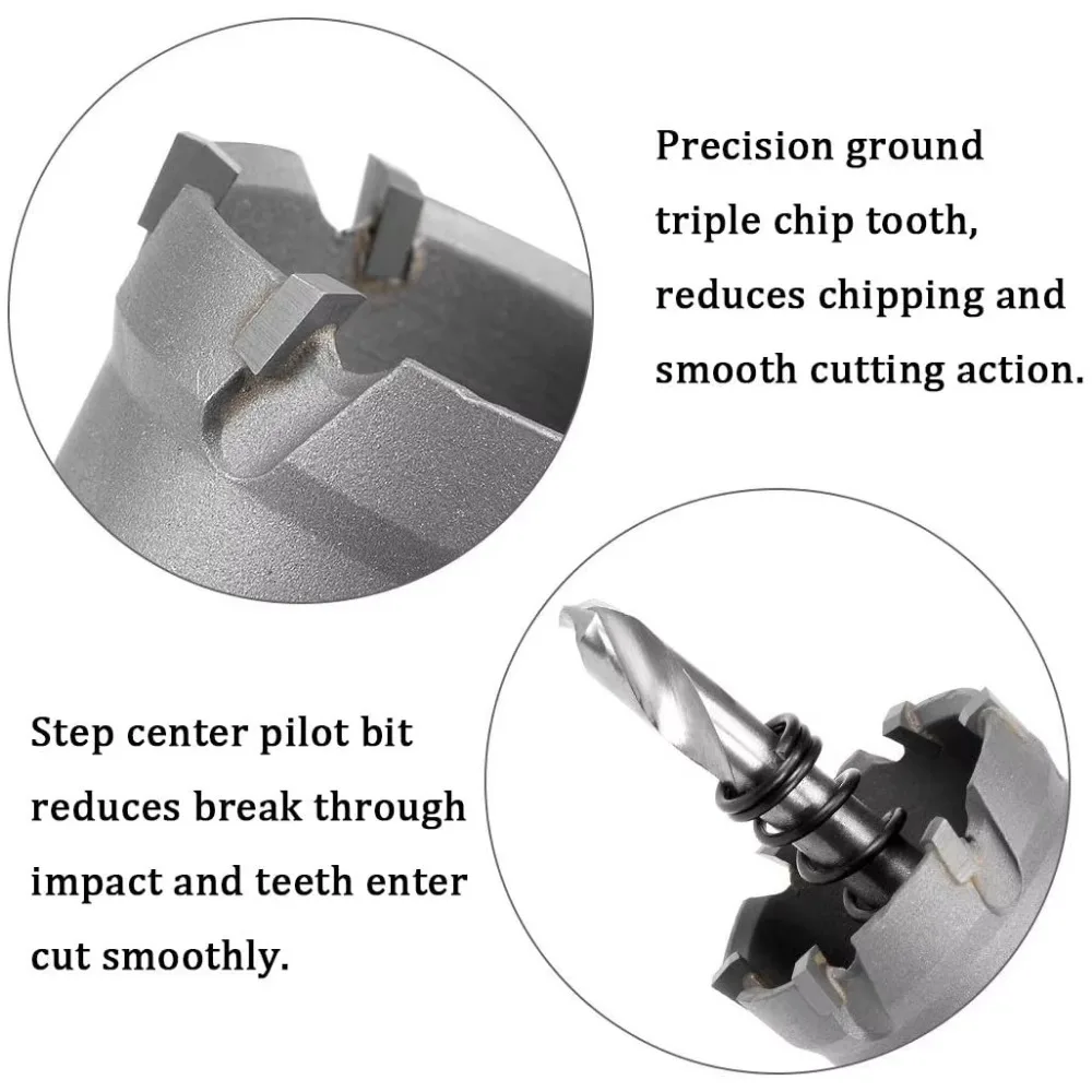 14mm,16mm,22mm,30mm,70mm TCT Hole Cutters CarbideHole Saw High Speed Steel Metal Alloy Silver Spring Design