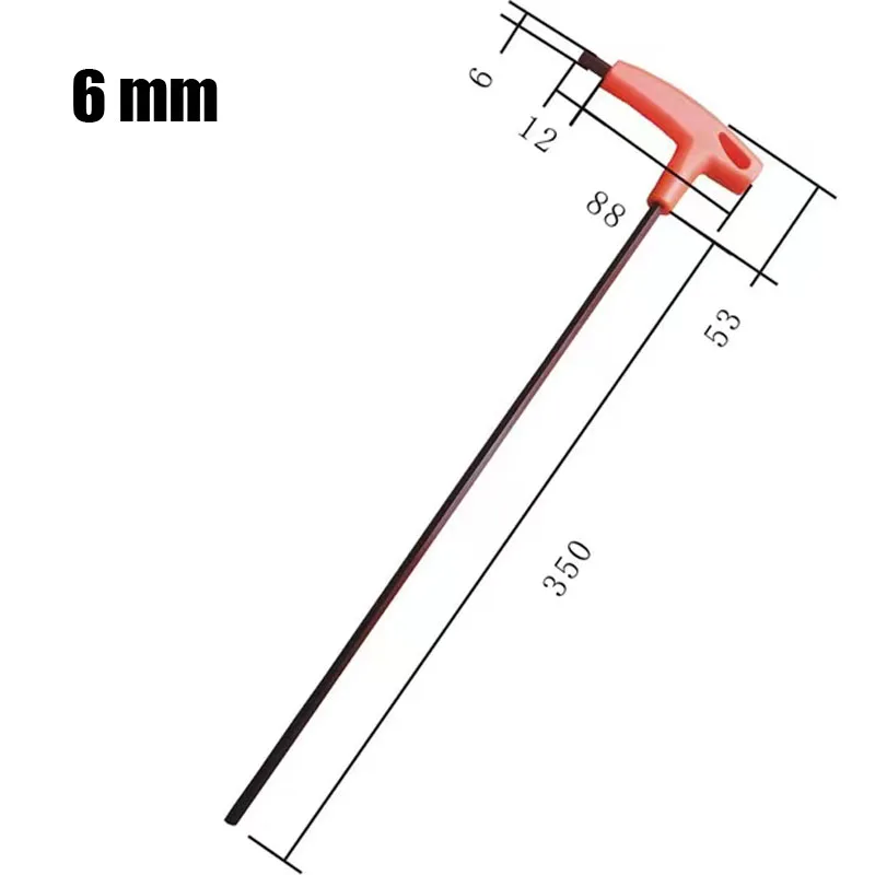 1Pcs T-Type Allen Wrench Cr-v Alloy Steel Flat Hex T-Handle Crews Screwdriver Driver 2.5/3/4/5/6/8/10mm Extended Non-slip