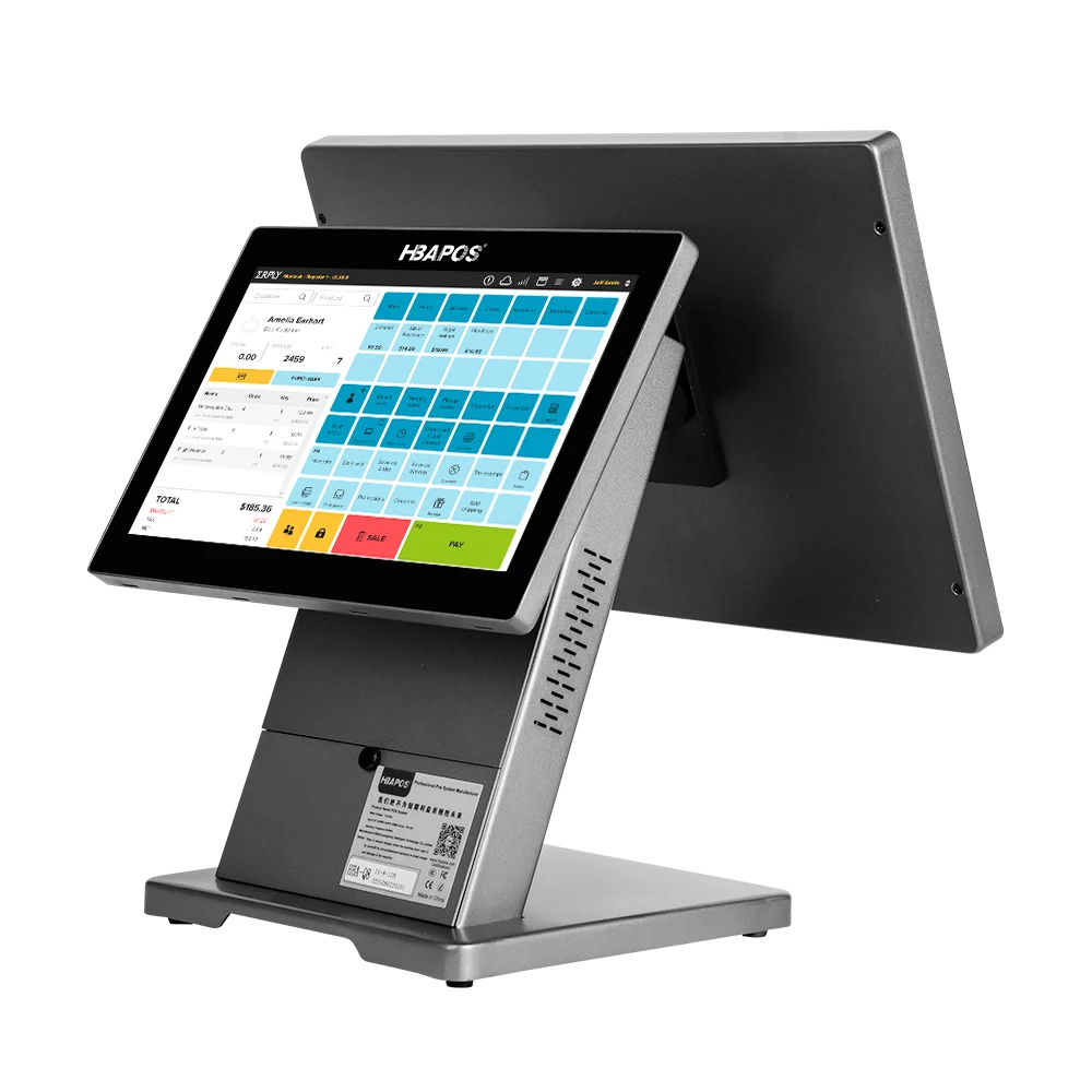 ATV&UTVHBAPOS New Model 15.6'' Capacitive Touch Pos Machine I3/I5 Touch Screen Point of Sale System, Metal Body
