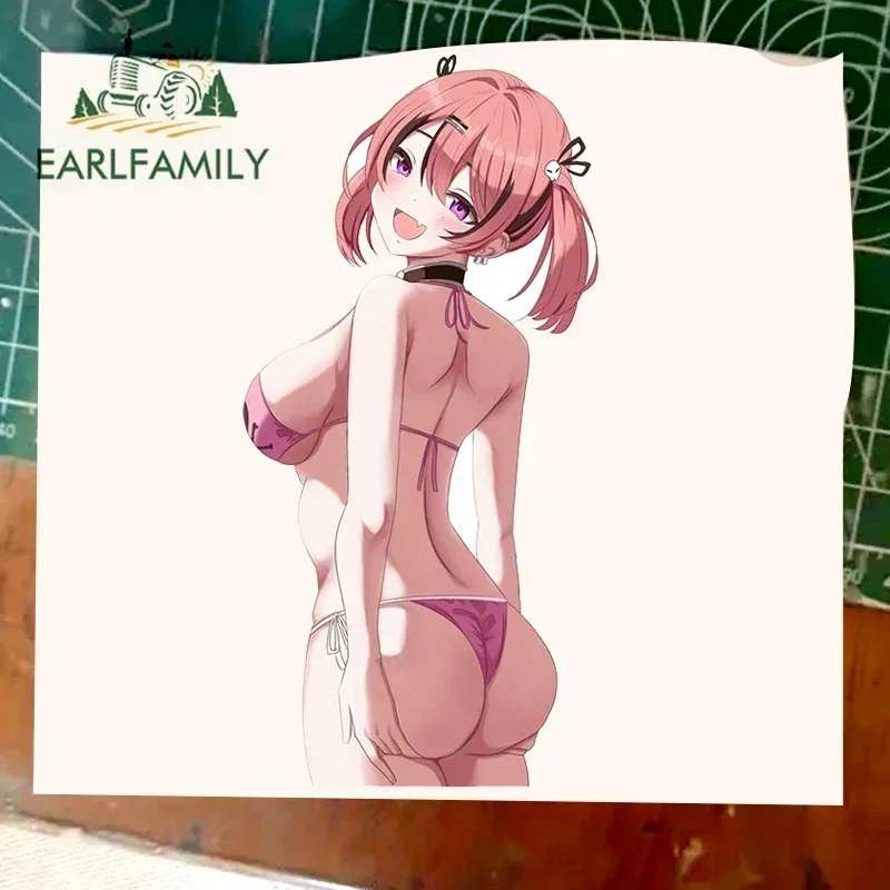 EARLFAMILY 오리지널 Waifu 엉덩이 섹시한 자동차 스티커, 애니메이션 스케이트보드 Senpai 데칼 문신 헨타이 자동 방수 장식, 13cm x 7.3cm