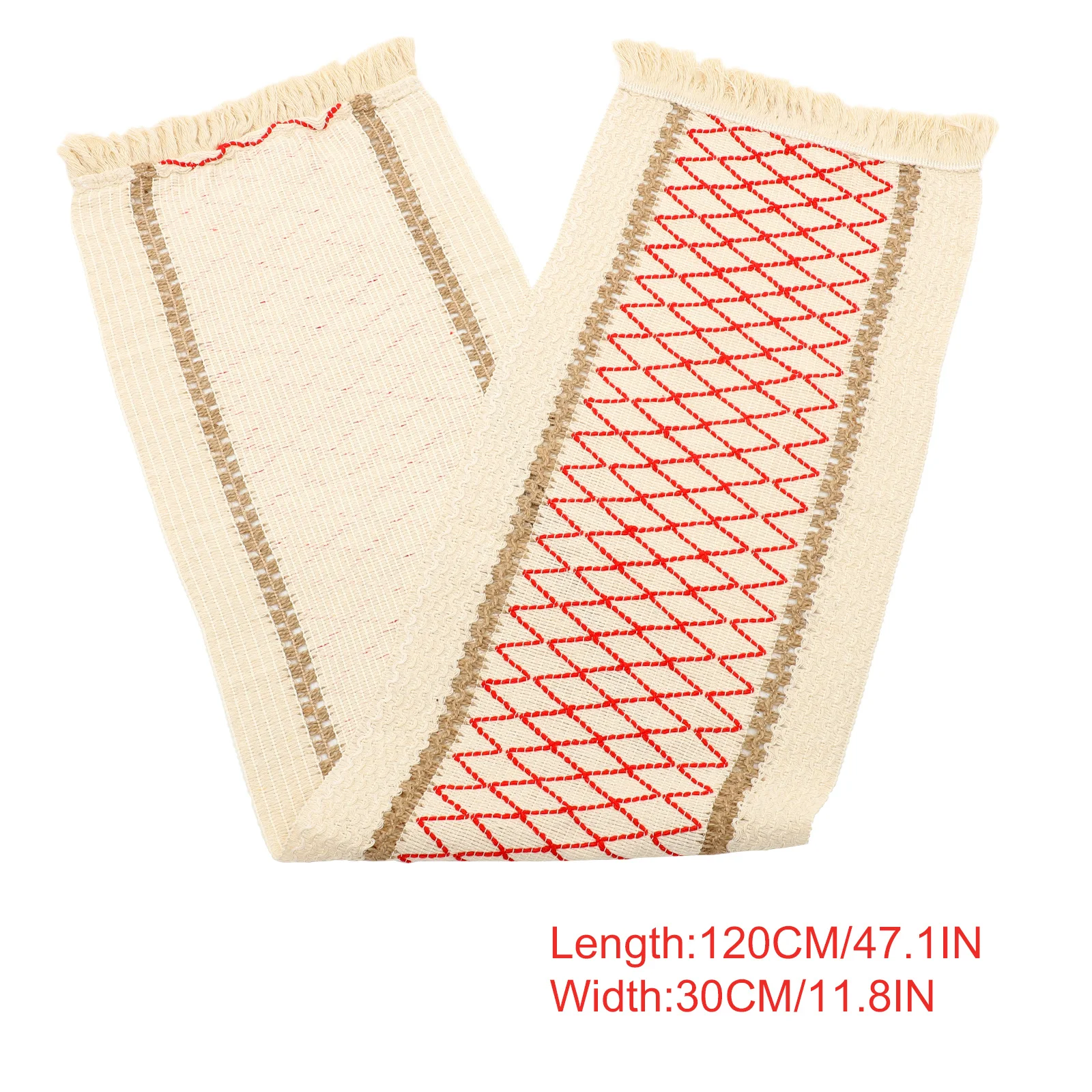 

Tassel Table Runner Woven Farmhouse Style Decorative Tablecloth For Wedding Party Banquet Holiday Home Decoration Linen