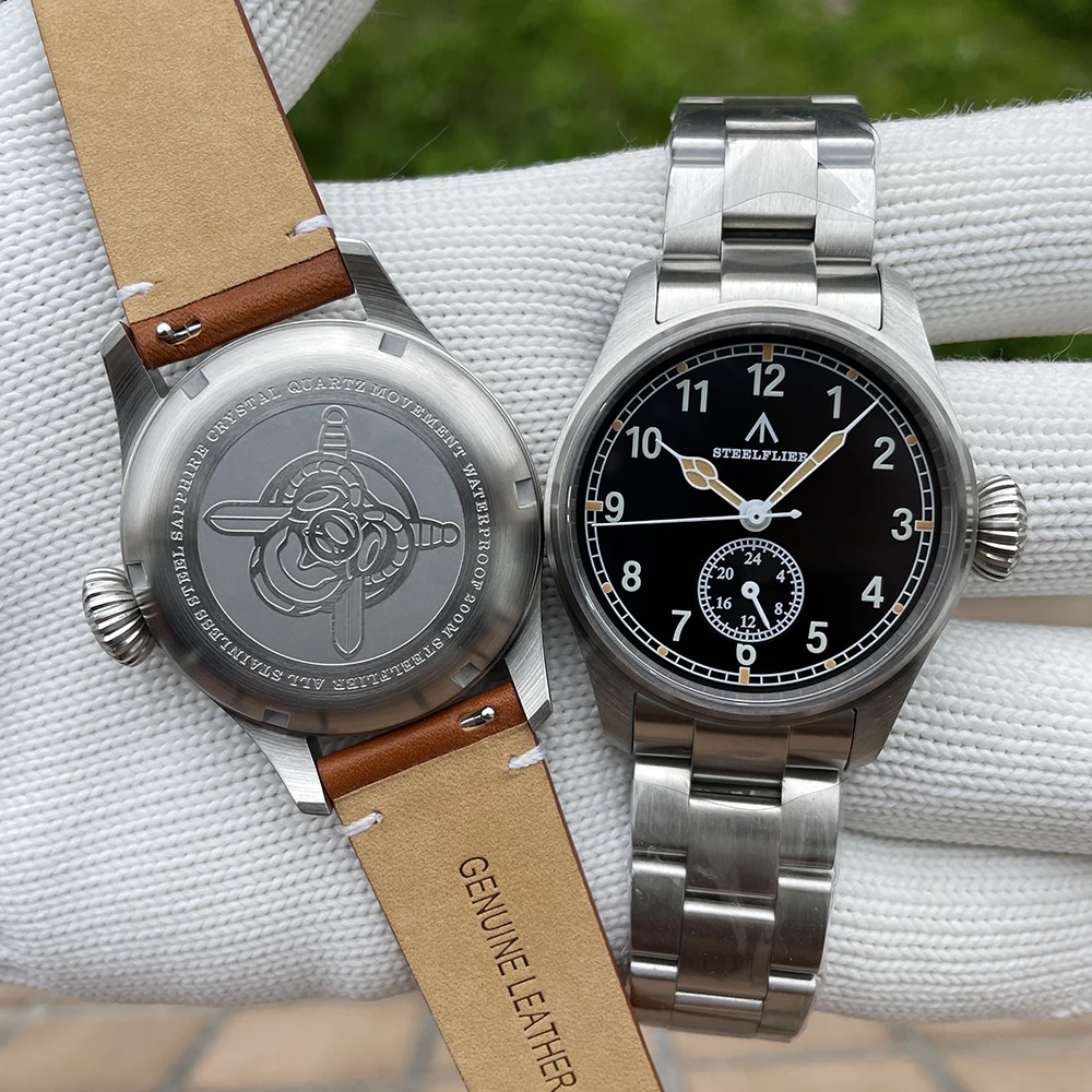 STEELFLIER Offizielle SF746 Quarz-Armbanduhr VH60 Stummschaltung 4 Zeiger Schweizer BGW9 C3 Leuchtende Mode 200 m wasserdichte Uhr – Detail 4