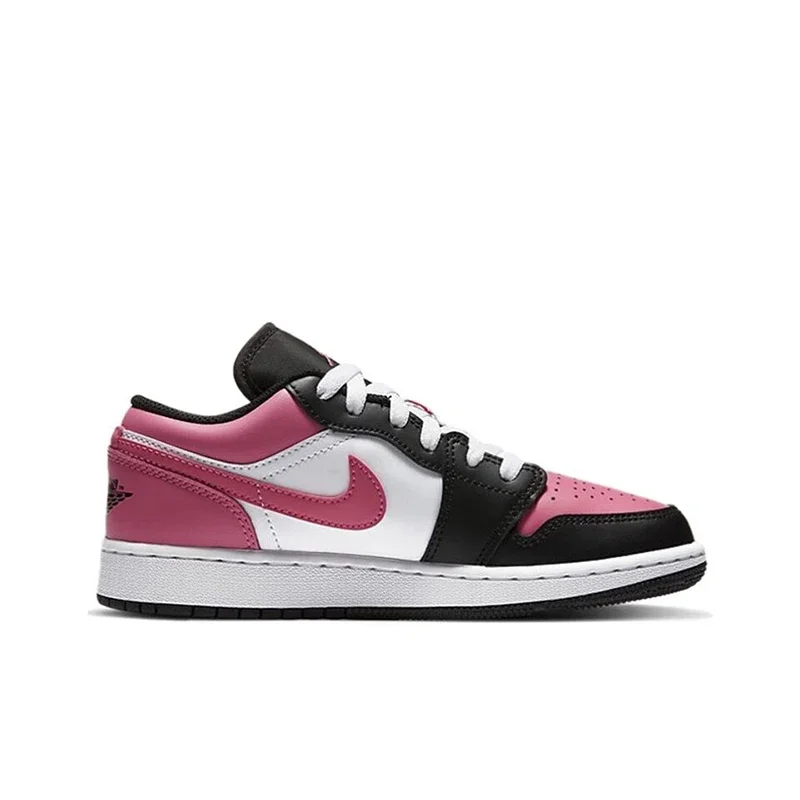 Original air jordan 1 baixo "cereja" rosa gs tamanho para mulher antiderrapante baixo-top retro clássico tênis de basquete 554723 -106