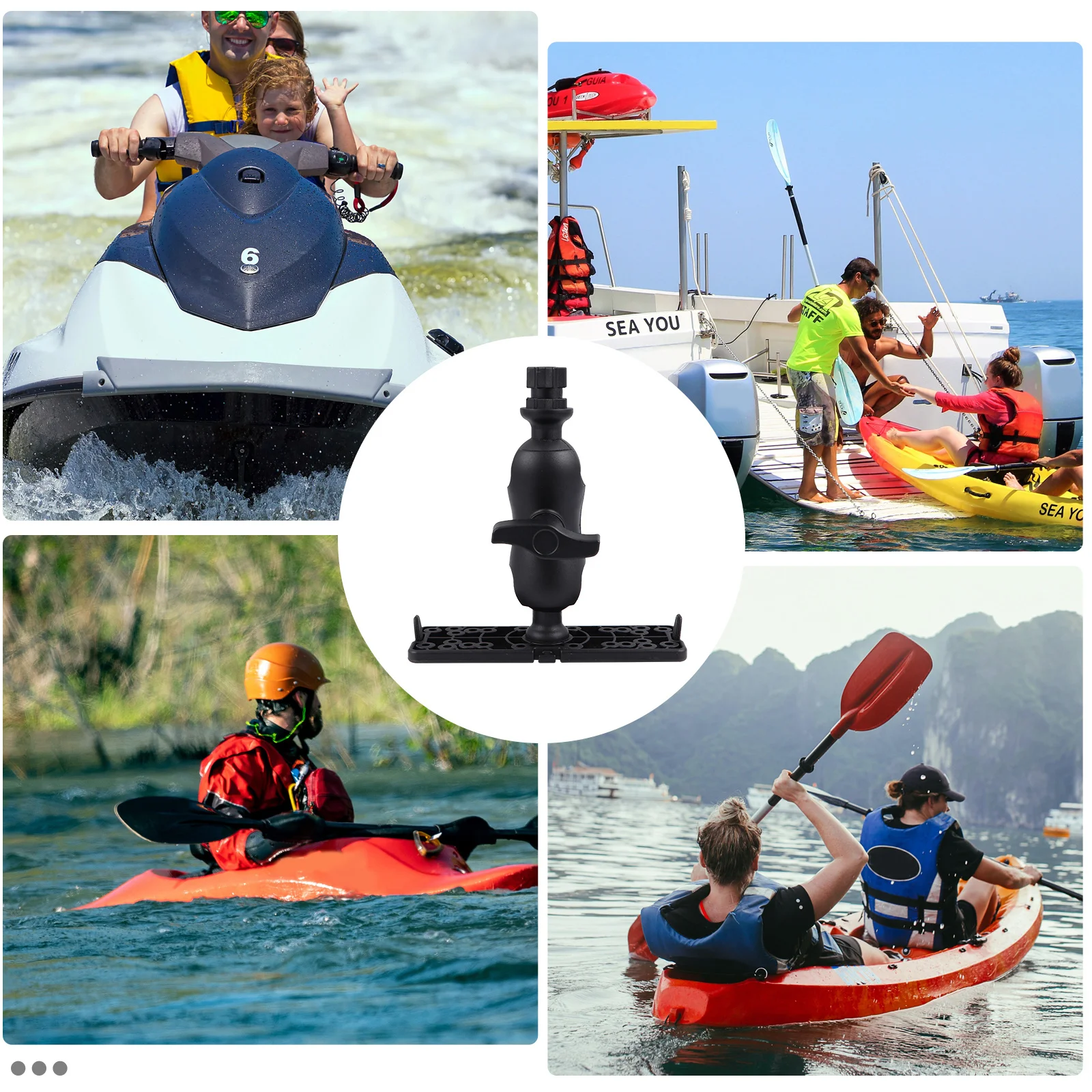 1 قطعة حامل صياد السمك لقوارب الكاياك مقاوم للماء دعامة تثبيت منصة متعددة الوظائف مع مقبس سداسي سهل التركيب #4
