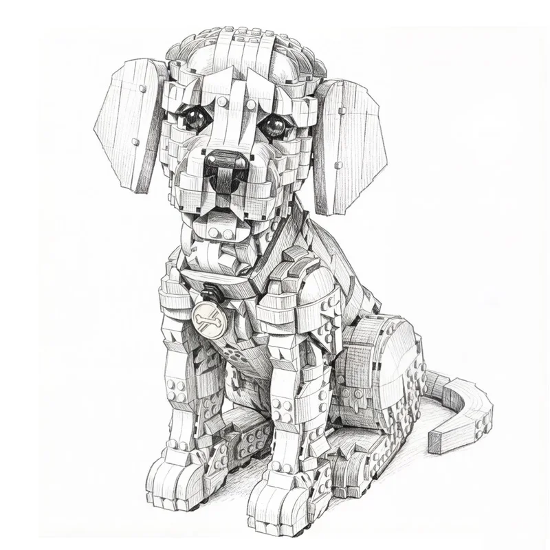 

2102PCS Cute Puppy Building Blocks Sets Model Particles Suitable For Adults Birthday Gifts Toy