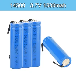 14500 batteria 3.7V 1500mAh ICR14500 AA batterie al litio ricaricabili per torcia torcia microfono celle 1/2/4/6/8/10 pz