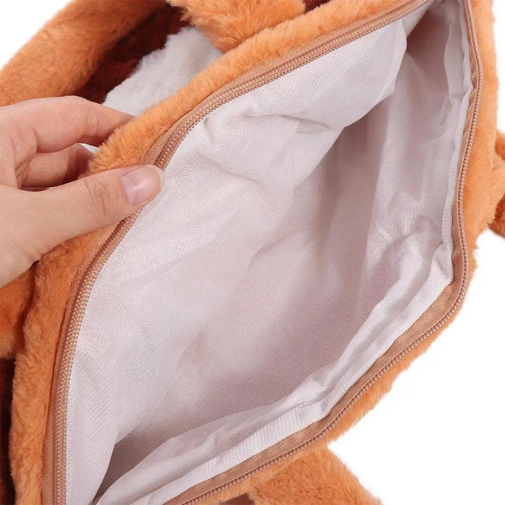 

Portable Large Capacity Red Panda Bag Cute Embroidery Animal Shoulder Bag Soft Kawaii Red Panda Handbag Girls