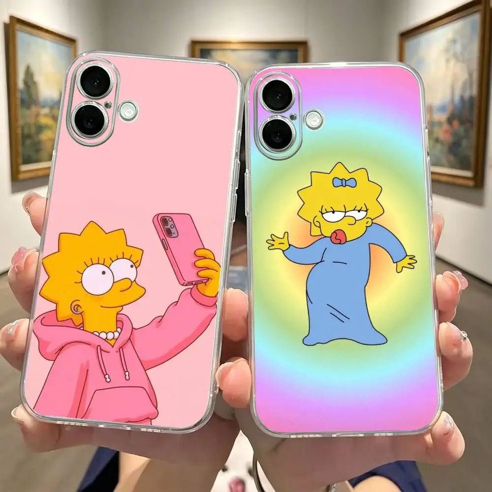 The Simpsons-s Clear Phone Case For iPhone 17 16 15 14 13 12 11Pro Max Plus Transparent Shockproof Cover