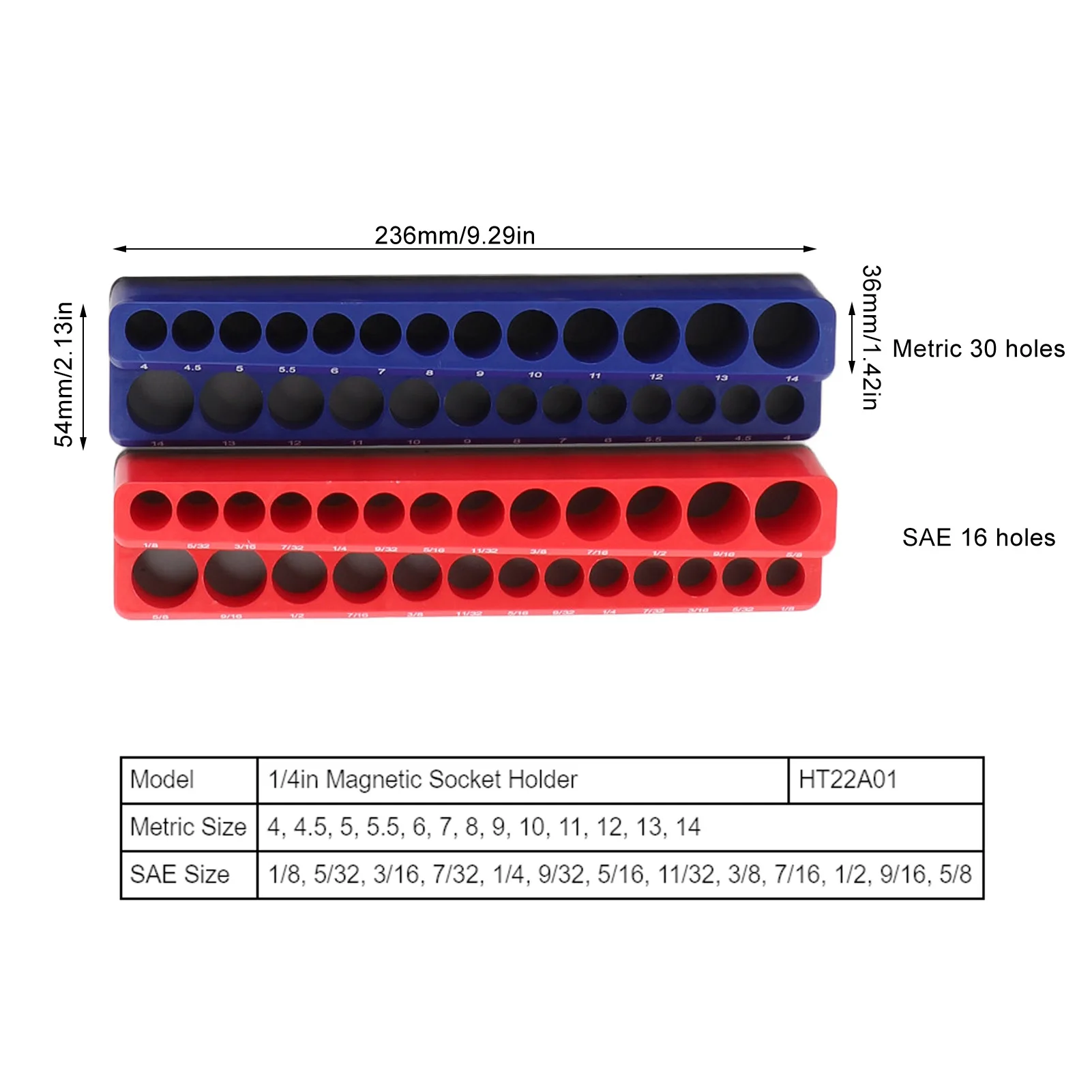 Magnetic Socket Organizer Set Strong Magnetic Multiple Sizes Space Saving for 1/4in 3/8in 1/2in Drive Magnetic Socket Tray