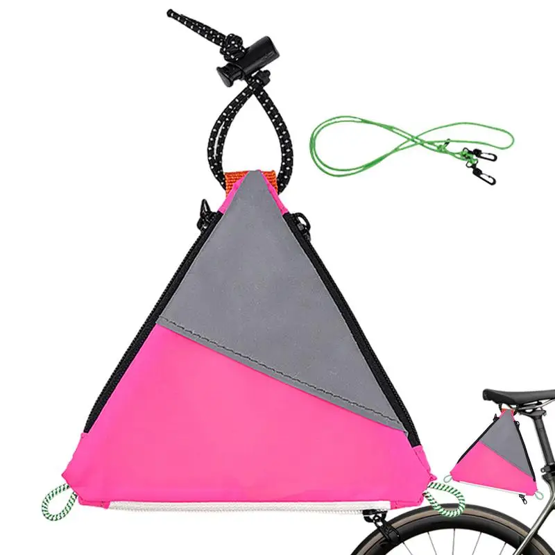 Bolsa de almacenamiento para ciclismo, bolsa de almacenamiento para cuadro de bicicletas, reflectante debajo del asiento, mochila de hombro, accesorios triangulares impermeables para bicicleta