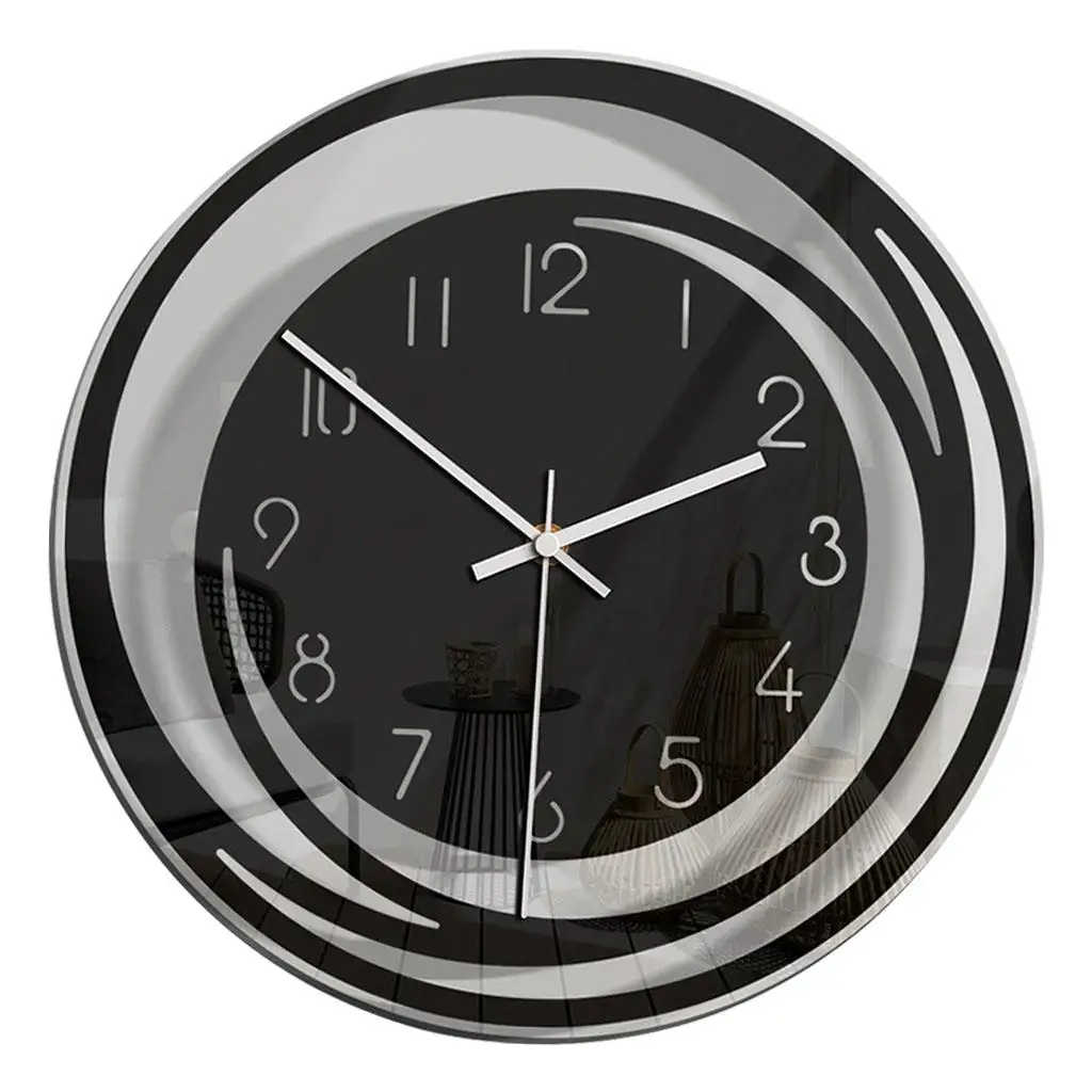 Round Wall Clock 11 inch Creative Non Ticking Decorative Simple for Bedroom