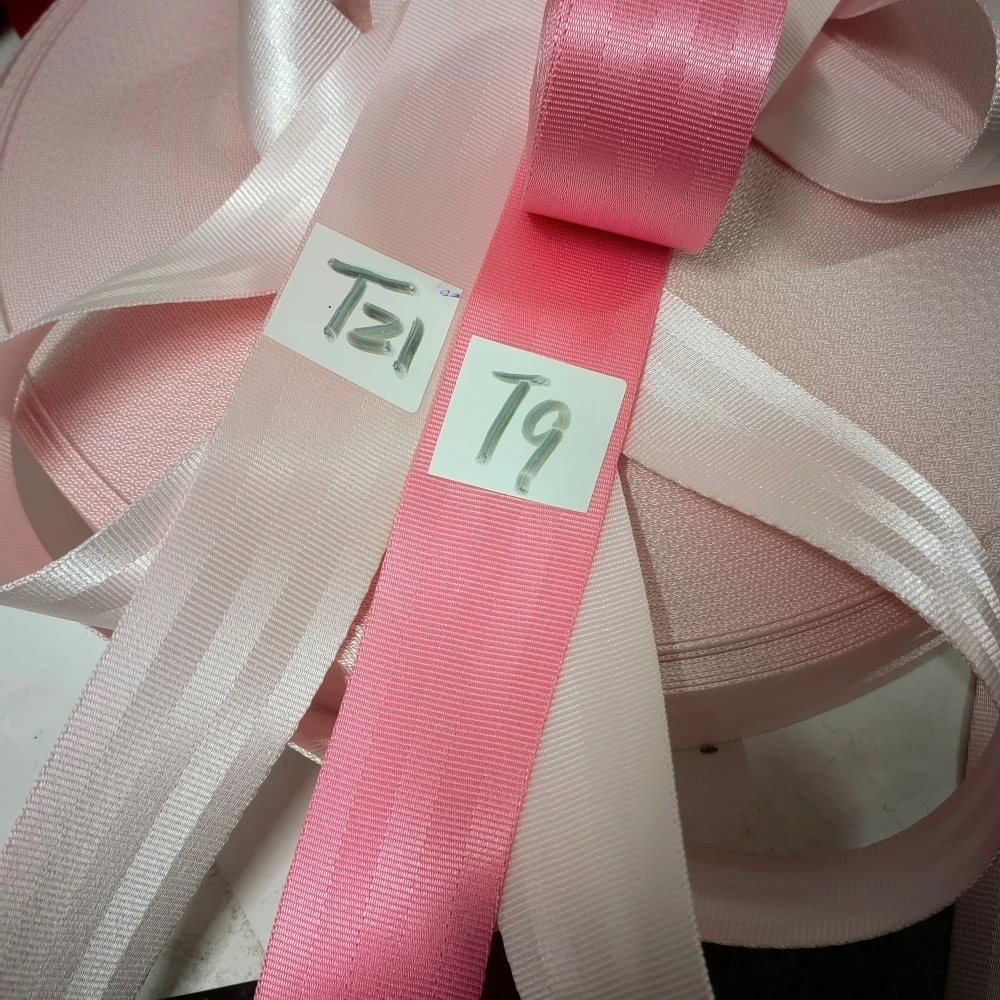 JOORMOM 5 Stripes Thickened White pink（T21）3M-30M Car Seat Belt webbing Personalized Modification Seat Belt Webbing