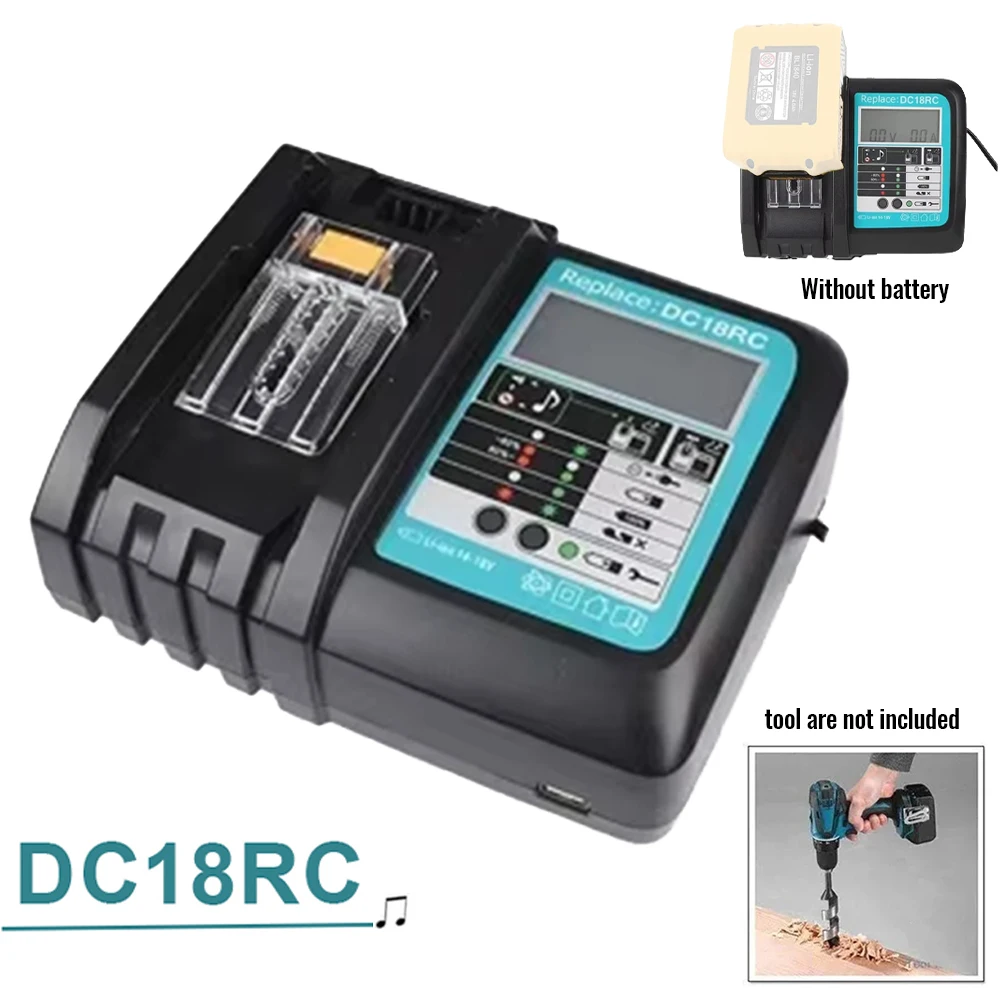 Die Neueste Version des Lithium-Ionen-Akkuladegeräts DC18RC für Makita 14,4V 18V BL1830 BL1430 DC18RA Elektrowerkzeug – Detail 2