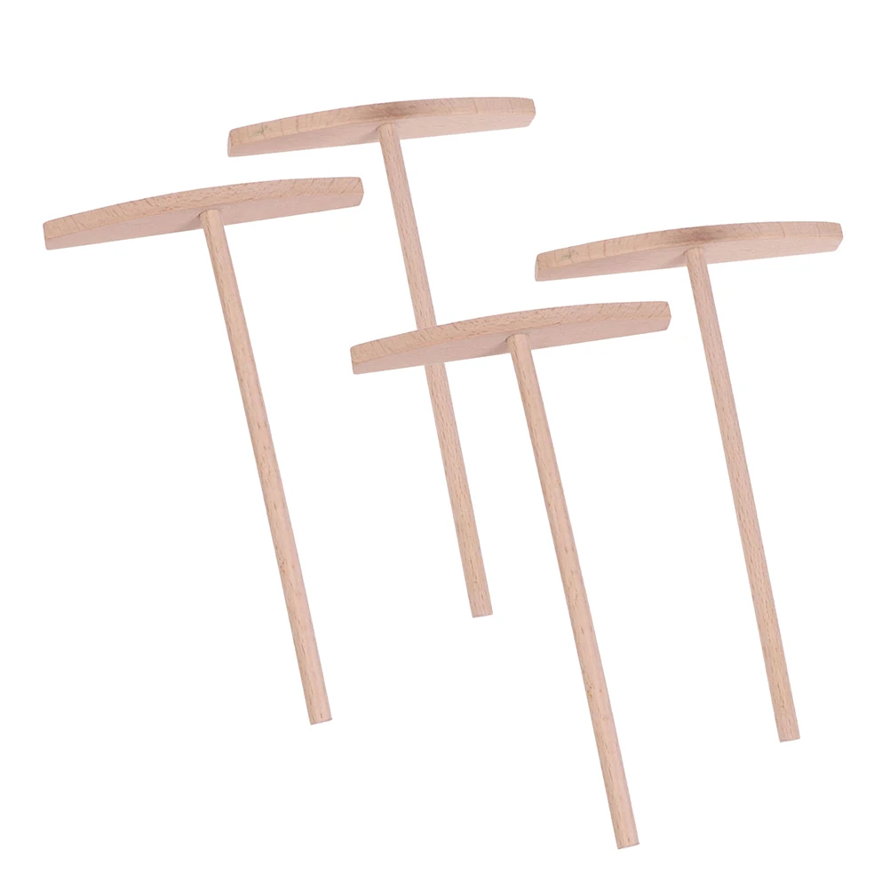 

4 шт., деревянный толкатель для блинов, натуральный бук, тесто, клюшка, многоразовый инструмент для выпечки, кухонные гаджеты для блинов, блинов