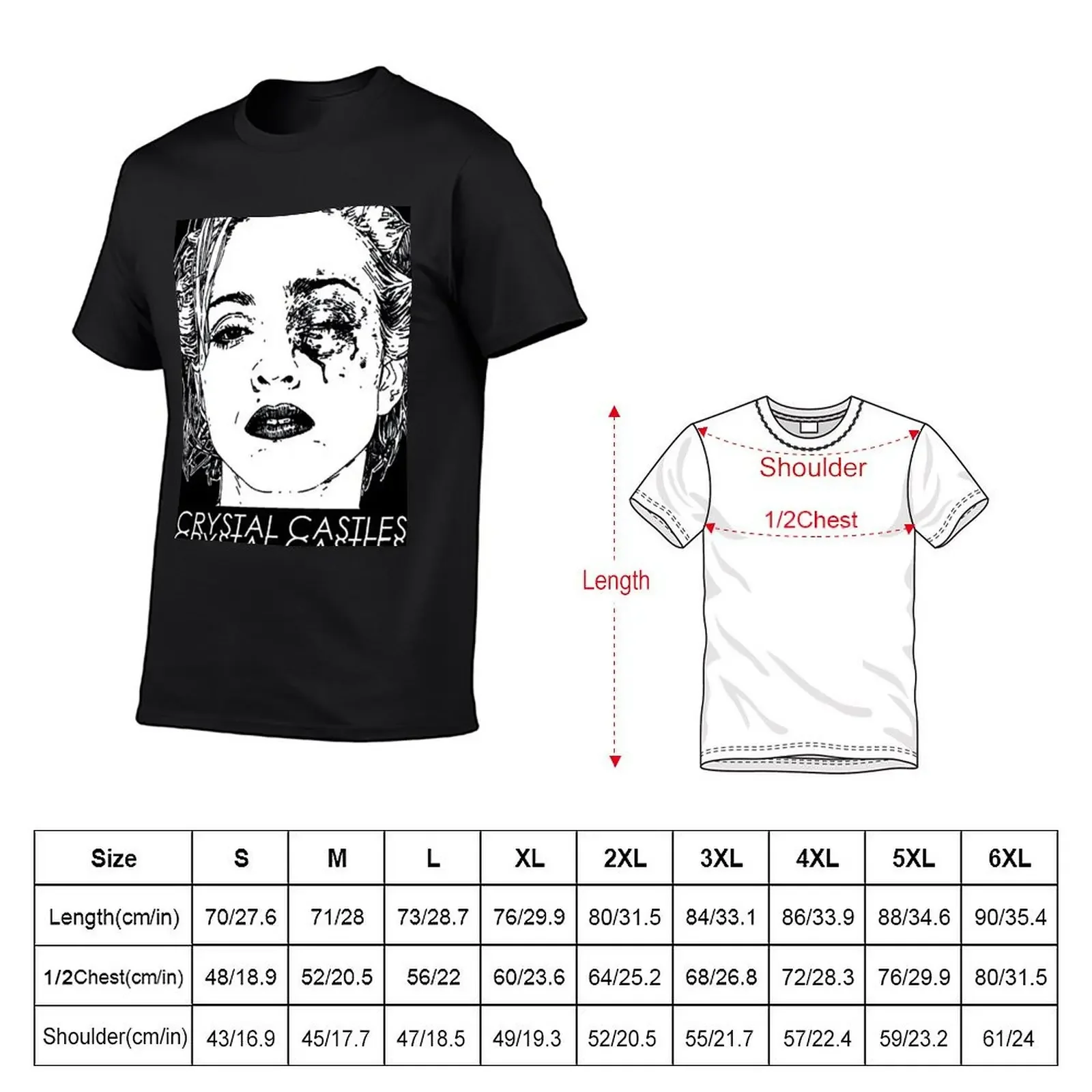 C/R/Y/S/T/A/L//C/A/S/T/L/E/S T-Shirt summer top oversized graphic tee customizeds basketball graphic tees t shirts for men