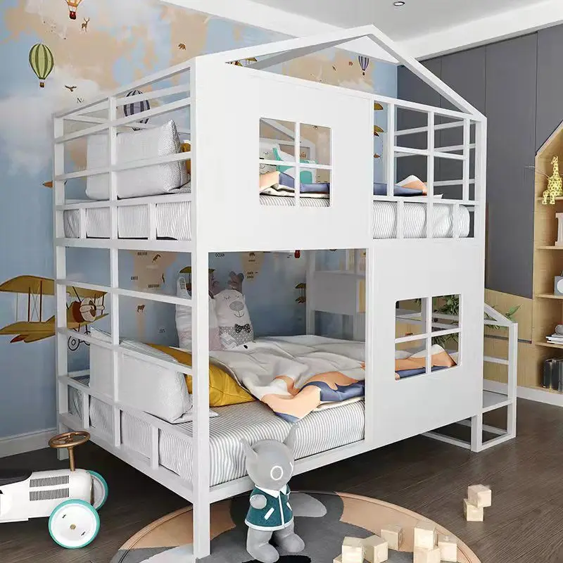 Environmentally friendly loft children's bed, tree house castle princess bed, dreamy girl getting up and down bed, boy tent