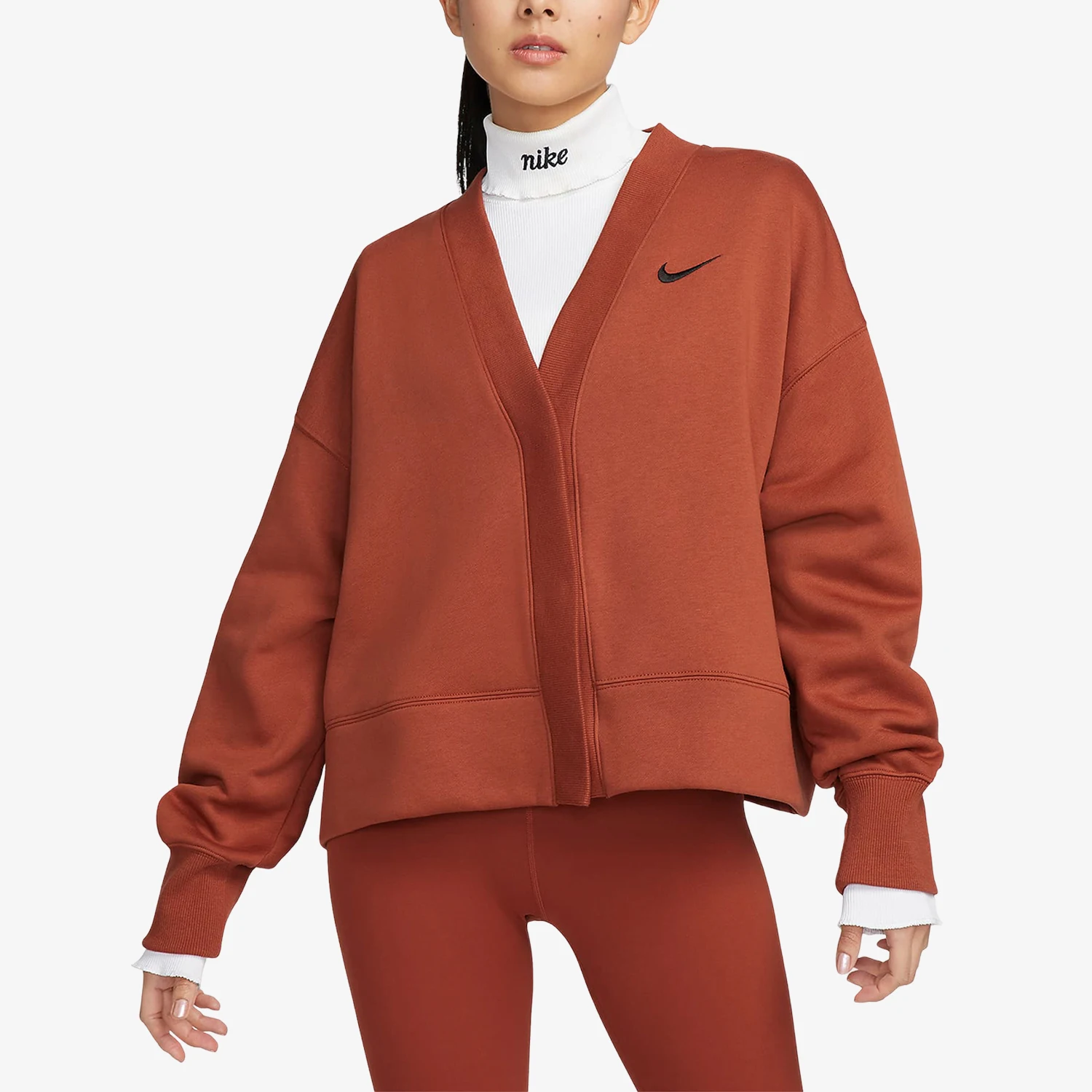 Nike Authentic New Women's Fleece Knit Loose Fashion Retro Jacket FB8773-832
