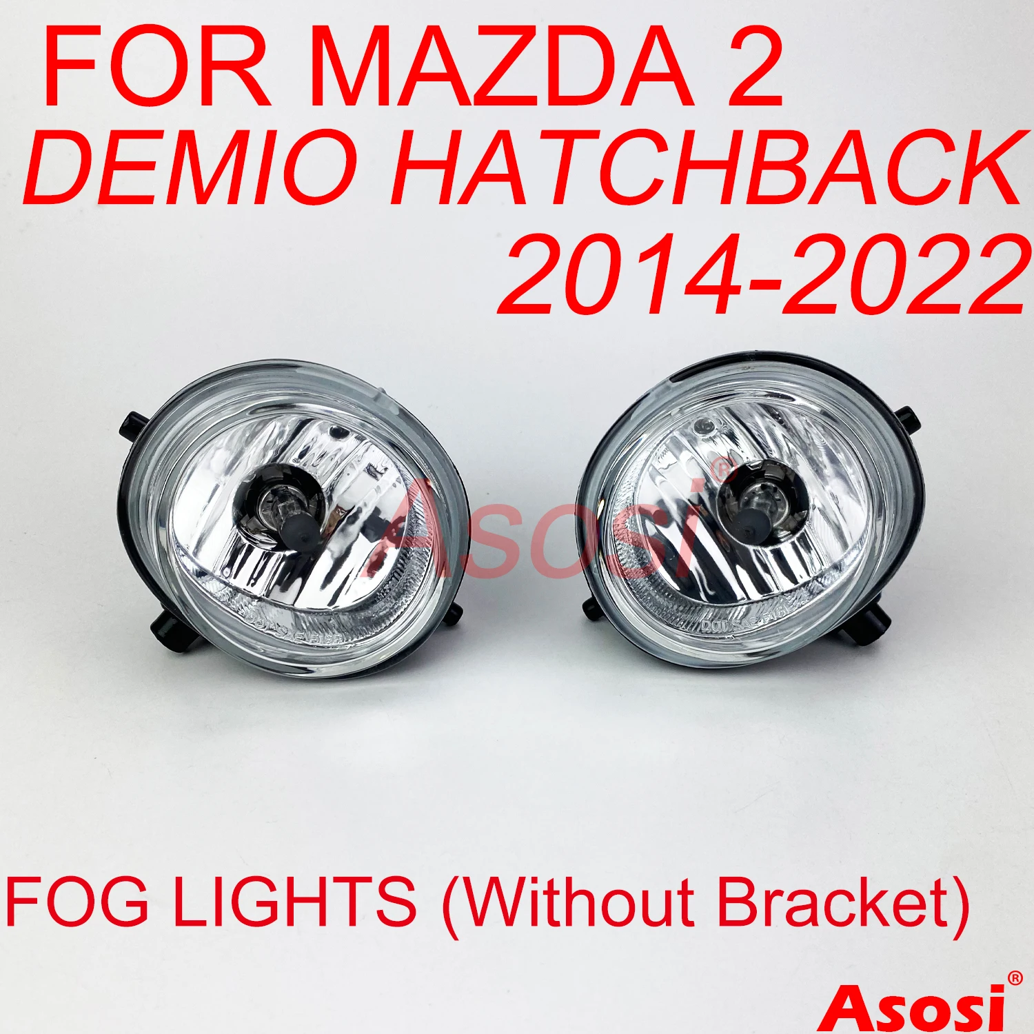 Bumper Fog Lights For Mazda 2 Demio Hatchback 2014-2022/CX-5 2013-2016 Passenger Driver Side H11 Bulb Clear Glass Lens