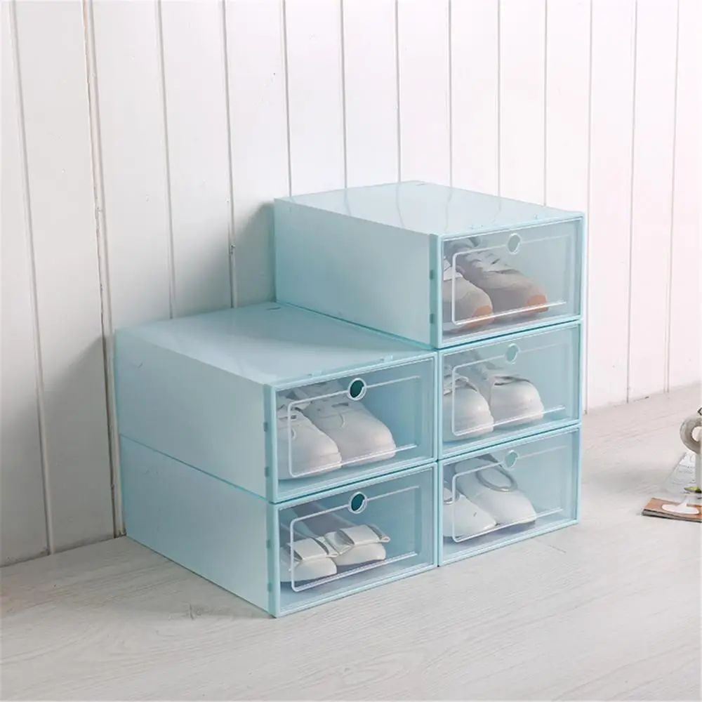 Storage Container Stackable Box Transparent Dustproof Storage Organizer Drawer Shoe With Lid Flip-Type Shoes