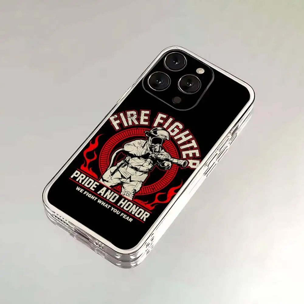 حافظة هاتف رجال الإطفاء Heroes لهاتف iPhone 16,15,14,13,12,11,17 Pro,Max,Plus,X,XS,XR,SE,غطاء ناعم شفاف صغير #6