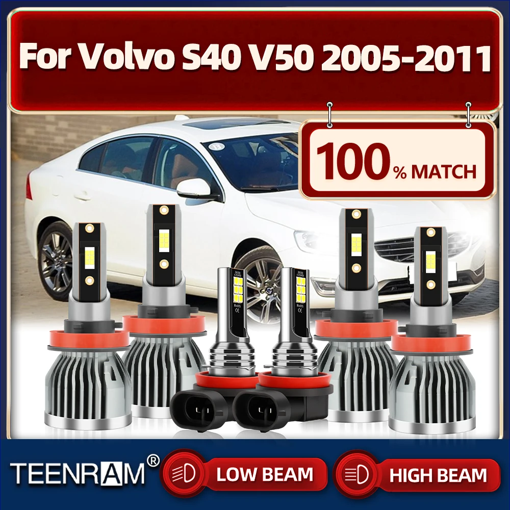 

Canbus LED Headlight Bulbs 60000LM Turbo Auto Head Lamp 12V 6000K White For Volvo S40 V50 2005 2006 2007 2008 2009 2010 2011