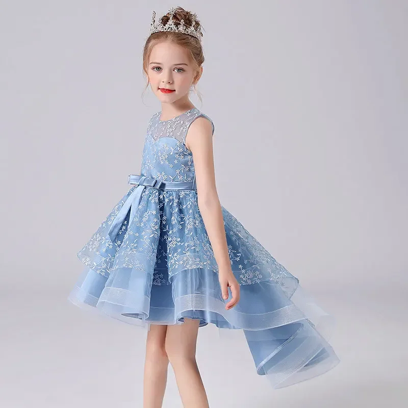 Summer Princess Dress for Girls Sleeveless Lace Children Girls Bridesmaid Dresses Fashion Girls Party Dresses 3-12 Years