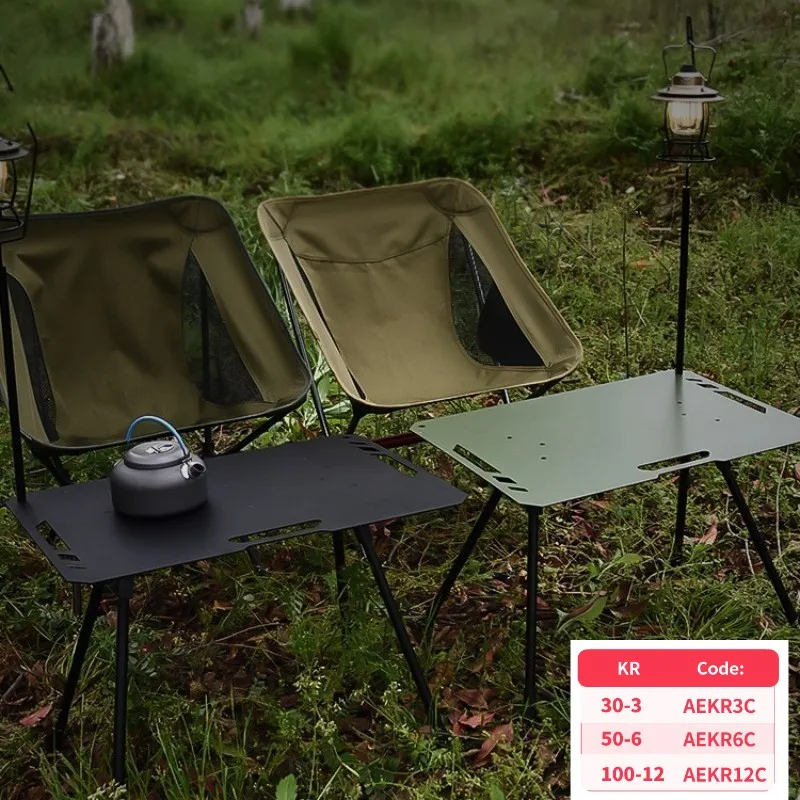 

Outdoor Aluminum Alloy Folding Table Lightweight Tactical Table Portable Camping Table Traevl Desk Blackened BBQ Picnic Table