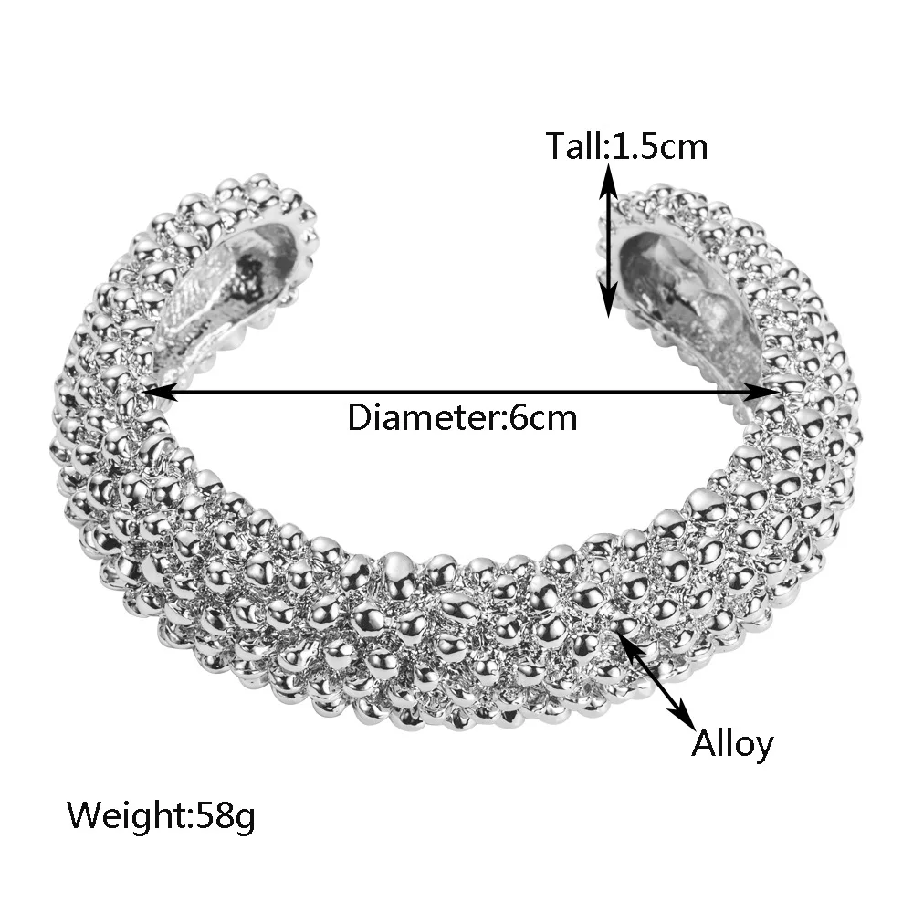 Design Retro Metal Spiral Ball Open-Ended Female Gold Luxury Advanced Bracelet Accessory