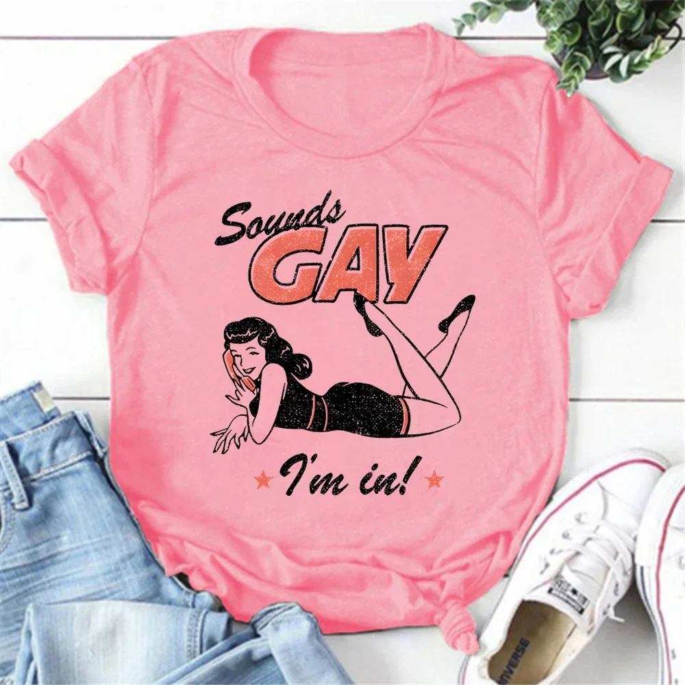 Vintage LGBT t-shirt son Gay drôle t-shirts personnalité Y2k hauts mois de la fierté lesbienne bisexuelle chemises mode décontracté femme t Shrit