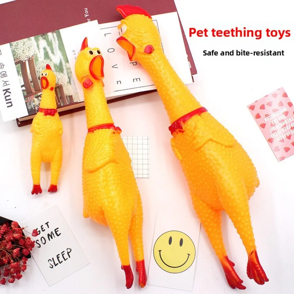 

Кричащая курица, скрипучая игрушка для домашнего животного для снятия стресса, забавная шутка, интерактивное изготовление звука, плюшевая собака, кошка, жевательная игра, подарок