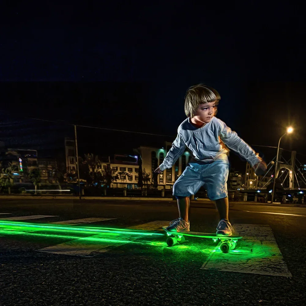 Skateboard Flash Touch LED Light Longboard Night Accessory USB Rechargable Electric Scooter Board Blazers Lamp Underglow Gift