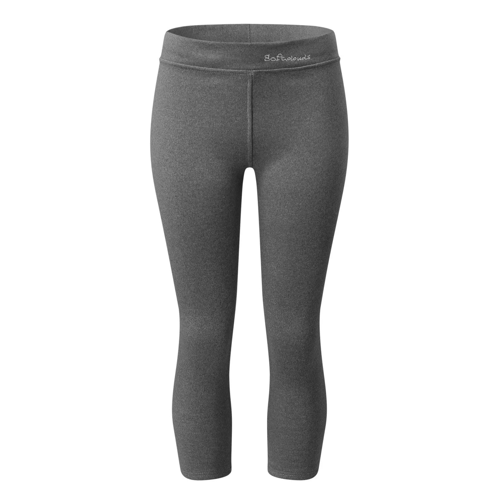 Womens Winter Casual Solid Warm Leggings Elastic High Waist Thermal Capris Workout Trousers Thermal Pants Half Half Pants