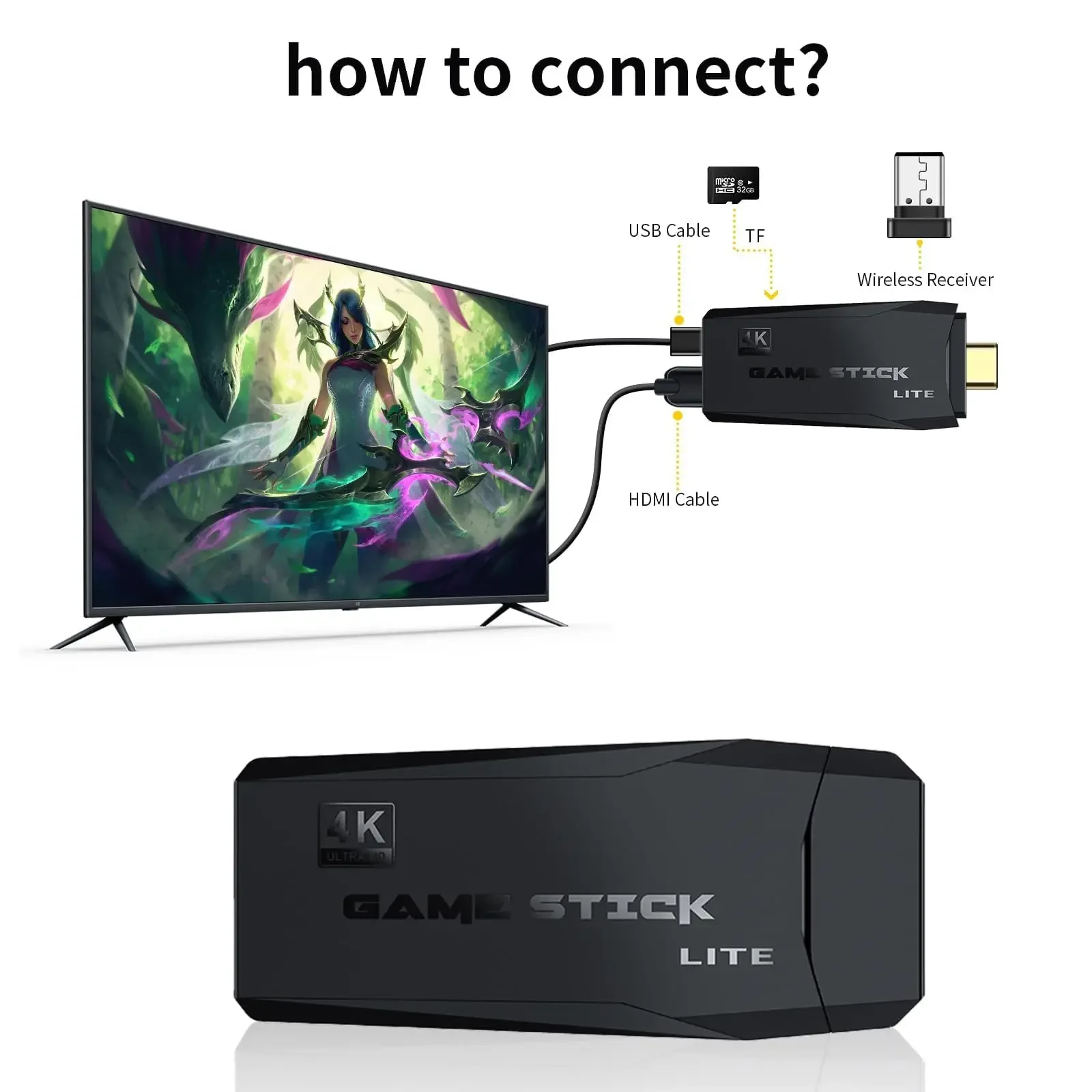 M8 ريترو لعبة فيديو وحدة التحكم 2.4G المزدوج وحدة تحكم لاسلكية لعبة التلفزيون عصا HD 64G 20000 ألعاب للعب الأسرة لعبة الهدايا #2