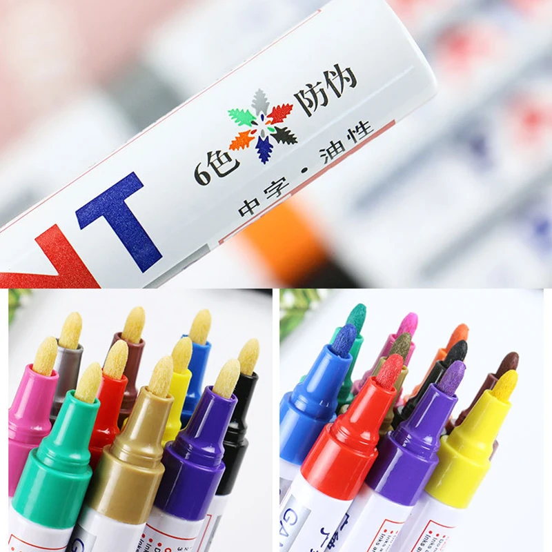 1PCS Waterproof Colorful Car Wheel Tire Oily Mark Pen for Auto Rubber Tyre Paint Pen DIY Album Graffiti Pen Paint Writing Marker view 3