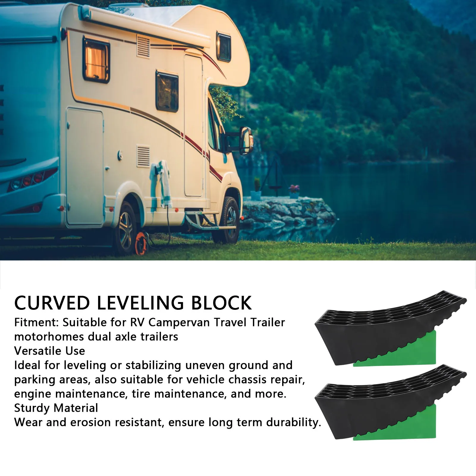 Campervan Curved Leveling Block Lightweight RV Curved Leveler Versatile Pressure Proof Friction Resistant for Travel Trailer