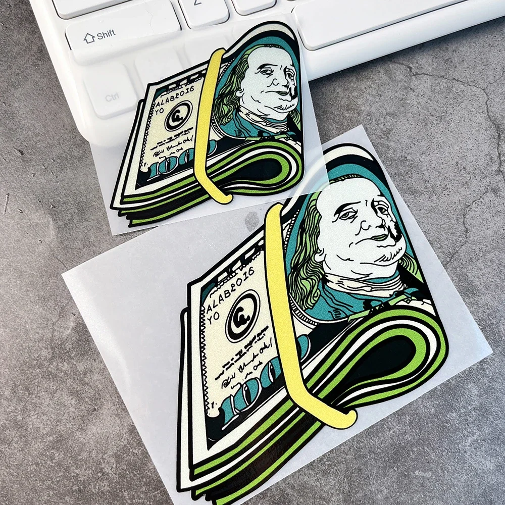 Get Money Dollar Reflective Car Sticker Decor Auto Body Window Fuel Tank Cap Trunk Motorcycle Scooter Helmet Decal Accessories