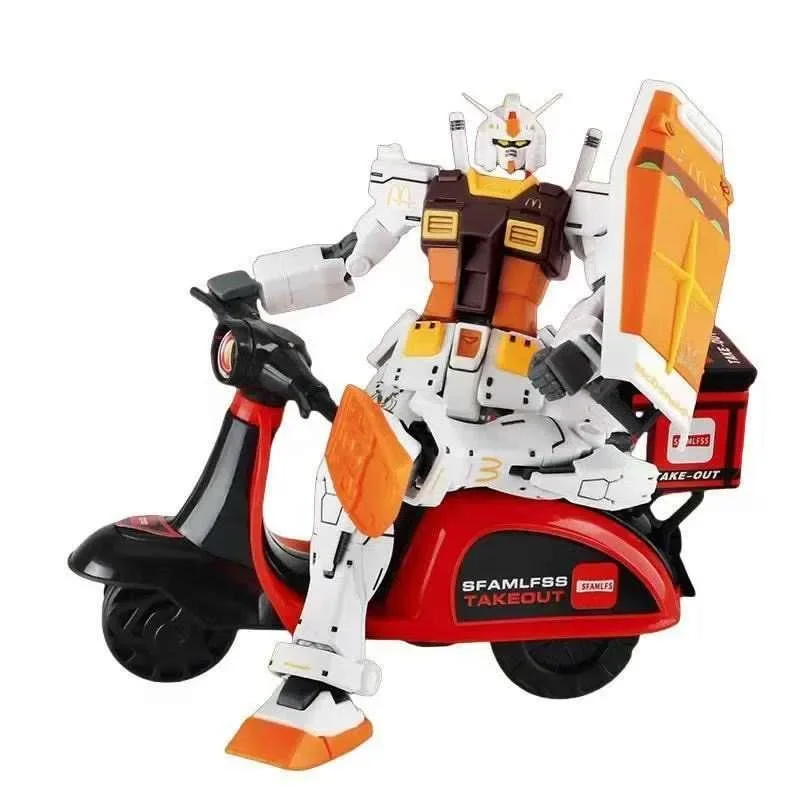 HG GTO 1/144 Model Kit GTO Mcdonald'S Delivery Cart Collection Assembly Action Figures Robot Customized Model Kits Kid Toys Gift