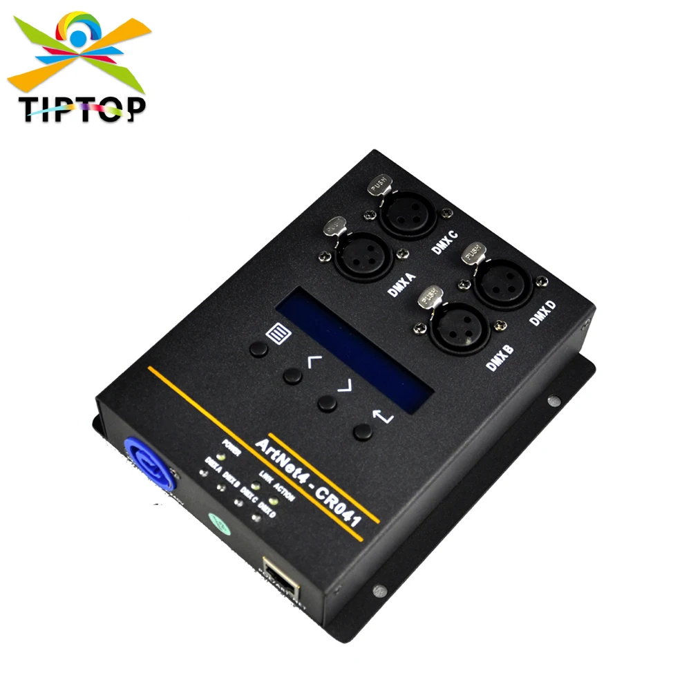 

Gigertop 4 Way Output Artnet Controller Box Power Con Internet Socket RJ45 DMX Standard Connect Art-Net-DMX512 Network Converter