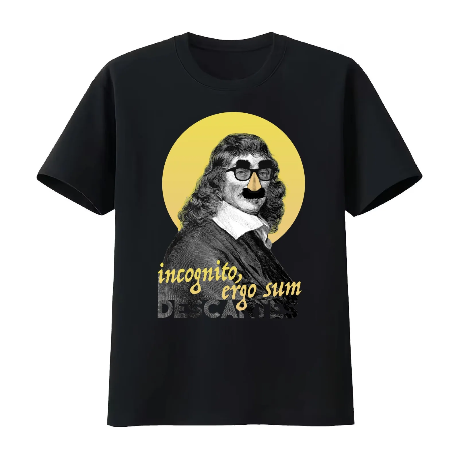 Incognito Ergo Sum - Descartes (Version 2) T-Shirt Summer Casual Cotton Tee Oversized Streetwear Tops Vintage Graphic Print